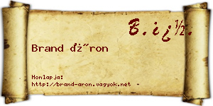 Brand Áron névjegykártya