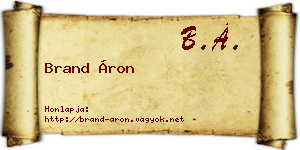 Brand Áron névjegykártya